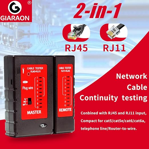 Network Cable Tester Ethernet Continuity Test Tool RJ45 RJ11 RJ12 CAT5 CAT5e - Image 2