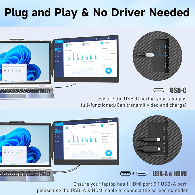 KEFEYA Laptop Screen Extender, 1080P FHD IPS Monitor Extender - Image 4
