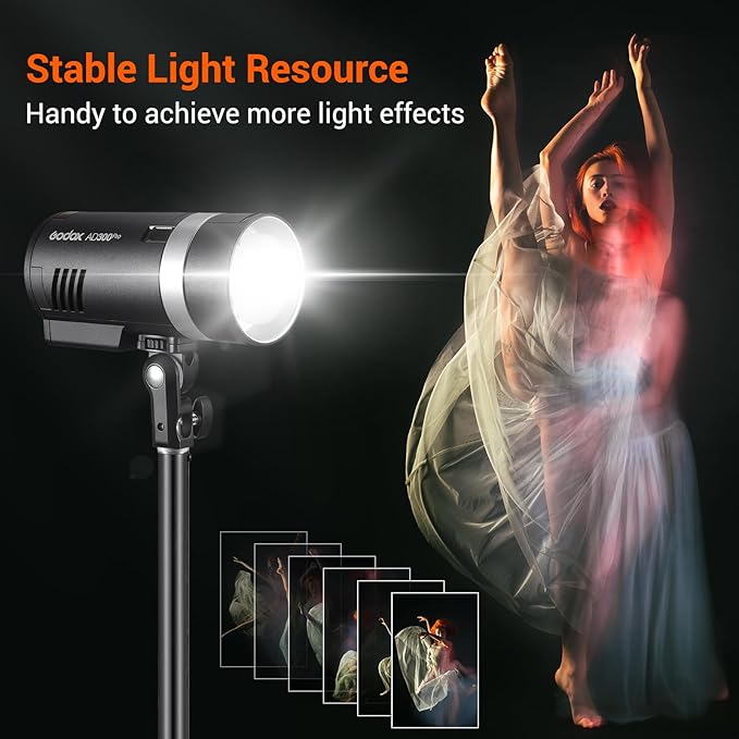 Godox AD300 Pro Strobe Light Photography Lighting Kit, 2.4G TTL 1/8000s HSS - Image 8