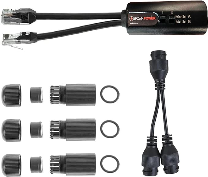 POE Combiner Splitter Adapter, Run 2 IP Cameras on 1 Cable, Works on all POE by IPCamPower