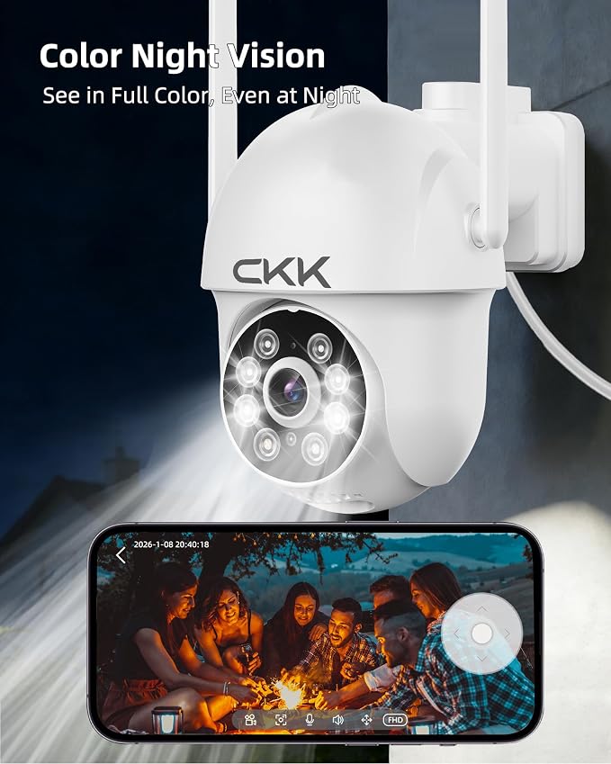 CKK 2K Security Cameras Outdoor, 2.4G/5G Security Cameras WiFi Outdoor - Image 8