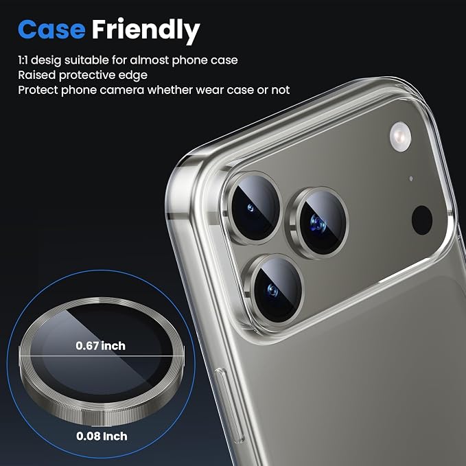 WSKEN for iPhone 17 Pro/iPhone 17 Pro Max Camera Lens Protector - Image 4