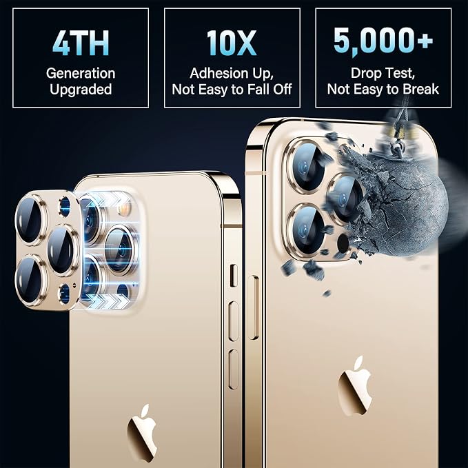 Uyiton for iPhone 12 Pro Max Camera Lens Protector, 9H Tempered Glass Camera - Image 2