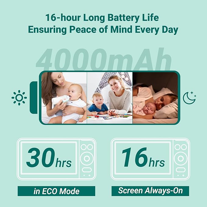 OKAIDI Baby Monitor with 2 Cameras and Audio, Video Baby Monitor with 6'' IPS - Image 6