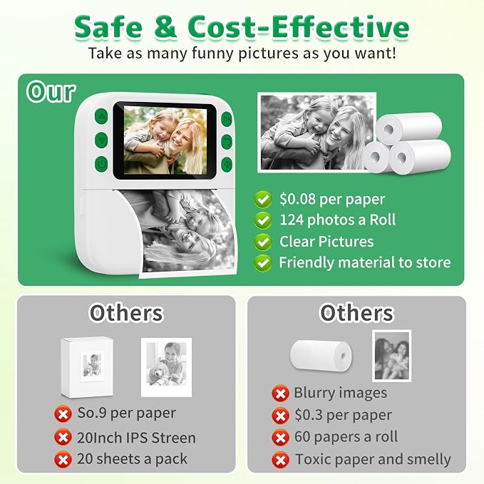 Instant Print Camera for Kids, Christmas Birthday Gifts for Girls Boys - Image 5