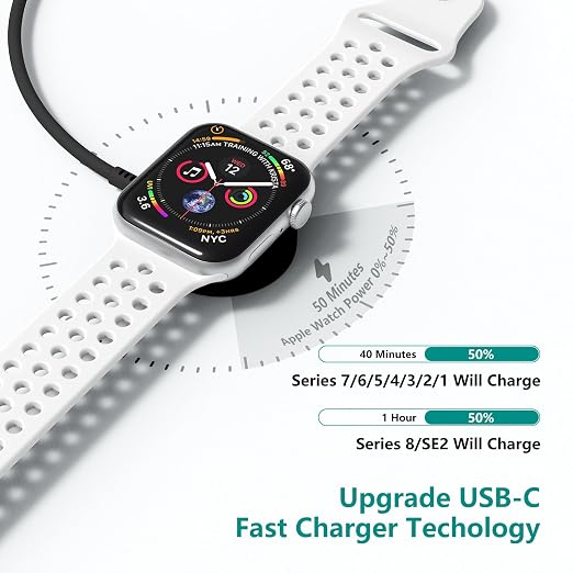 2Pack for Apple Watch Charger Cable, Magnetic Fast Charger to USB-C Cable 3FT - Image 4