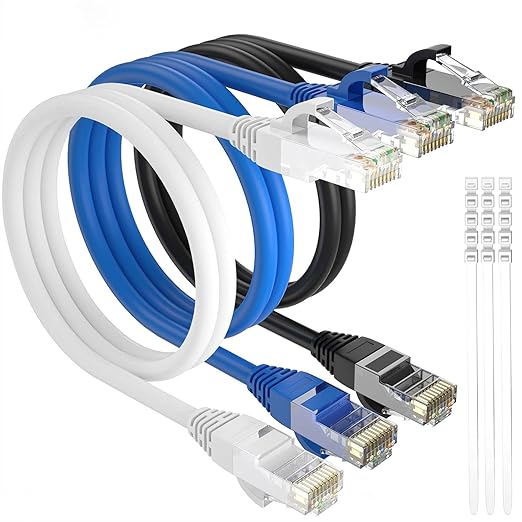Adoreen 1 Ft-3 Pack Cat 6 Ethernet Cable, High Speed Short Patch Cables by Adoreen