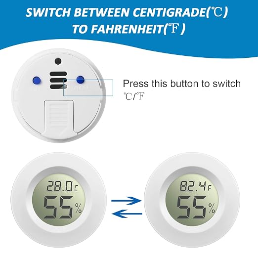 Weewooday Mini Hygrometer Thermometer Digital LCD Monitor Indoor/Outdoor Room - Image 3
