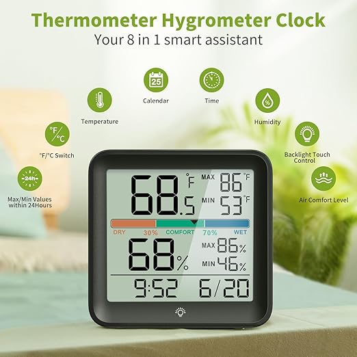 Indoor Thermometer Room Temperature Home Hygrometer Humidity Gauge, Accurate - Image 2
