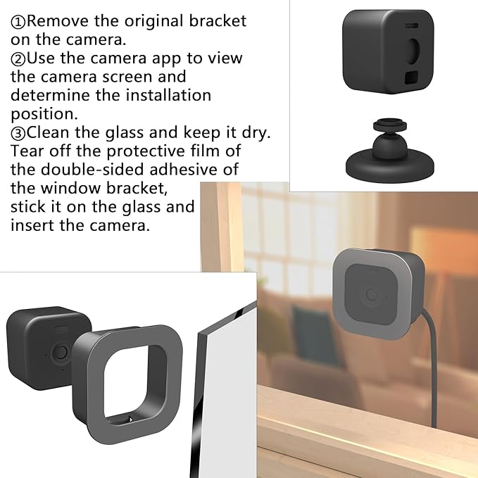 2 Pack Window Mount for Blink Mini 2, Blink Mini 2K+ Camera, Adhesive Camera - Image 2
