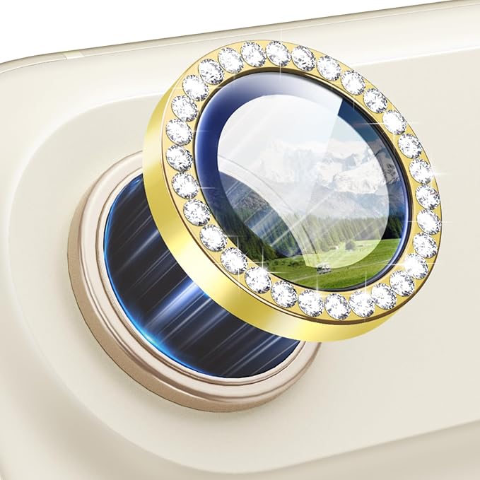 for iPhone 17 Air Camera Lens Protector Bling, Individual Diamond Metal Ring by Xfilm