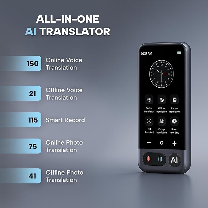 Language Translator Device AI Premium 2026 | 150 Languages | Online & Offline - Image 2