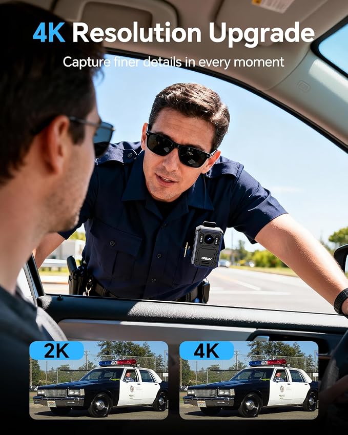 BOBLOV KJ23Pro 4K Body Camera, 128GB Body Camera - Image 2