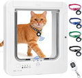 Smart Cat Door with 4 Collar Sensor Key, RFID Cat Door Collar Activated with by CUIBIRD
