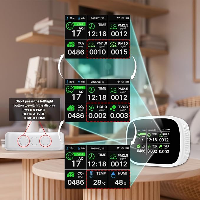 18-in-1 Smart Air Quality Monitor, WiFi Indoor Air Detector - Image 7