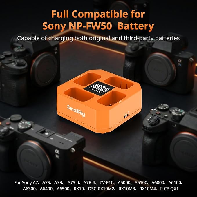 SmallRig NP-FW50 4-Channel Camera Battery Charger - Image 4