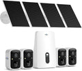 Hiseeu Solar Security Cameras Wireless Outdoor, 4 Cam-Kit, No Subscription by Hiseeu