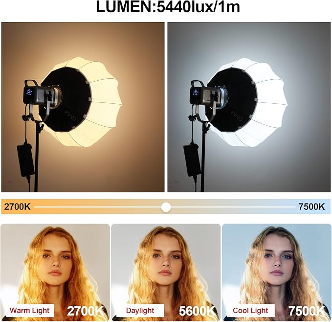 GVM 150W RGB Video Light Kit, 2700K~7500K Bi-Color LED Video Light Photography - Image 5