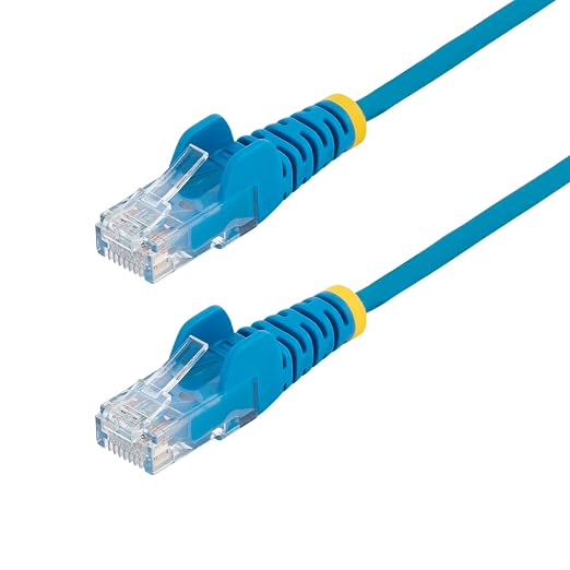 StarTech.com 5ft Blue Slim CAT6 Ethernet Cable, Snagless RJ45, 28AWG Pure Bare by StarTech