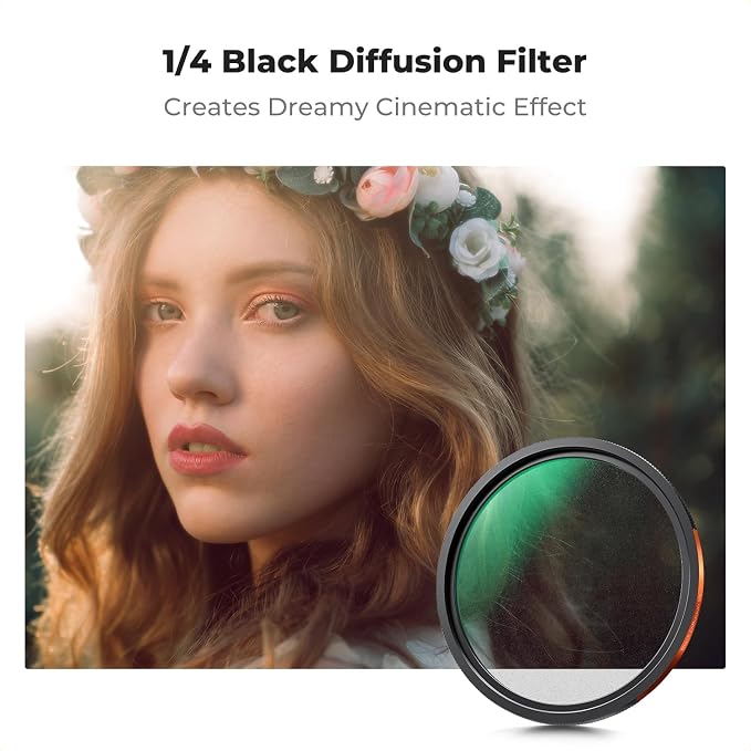 K&F CONCEPT 58mm Magnetic 1s Swap 5-Pack: CPL + VND2-32 + Black Diffusion 1/4 + - Image 6