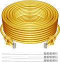 Adoreen Cat 6 Ethernet Cable 200 Ft-Yellow, Outdoor & Indoor Snagless Long by Adoreen