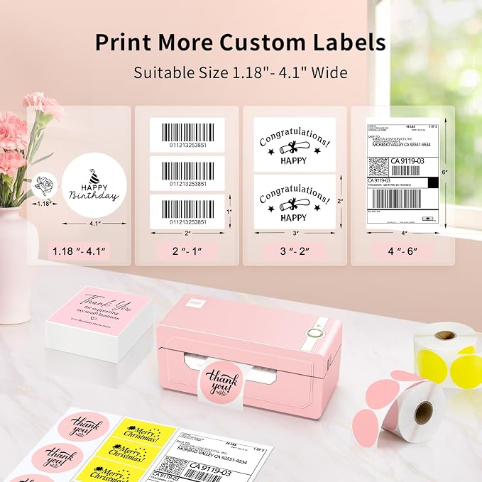 JADENS Bluetooth Thermal Shipping Label Printer – Wireless 4x6 Shipping Label - Image 4