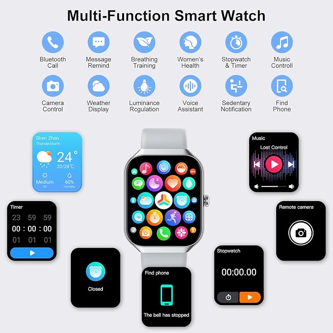 Smart Watch for Men Women, 1.96" HD Smartwatch - Image 5