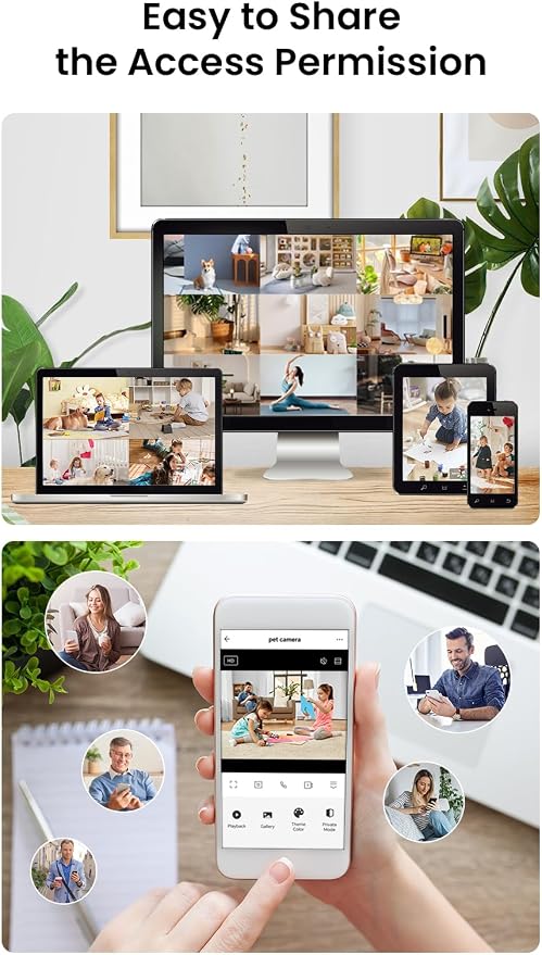 2 Pack Indoor Wired Security Cameras, 360° WiFi Camera - Image 6