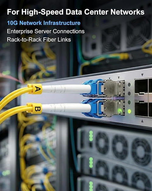 0.5M LC to LC Single Mode Fiber Patch Cable, 10 Pack OS2 LC to LC Fiber Patch - Image 2