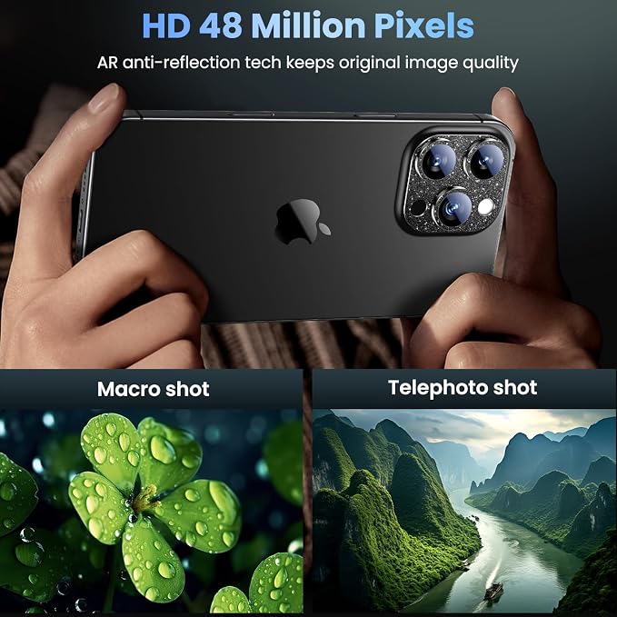 Uyiton Compatible with iPhone 16 Pro/iPhone 16 Pro Max Camera Lens Protector - Image 4