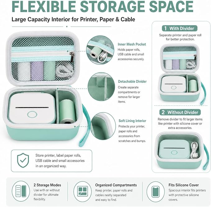 ANKHOH Label Maker Case for Memoking T02/ for Phomemo M02/ M02S/ M02 Pro/ Q30S/ - Image 4