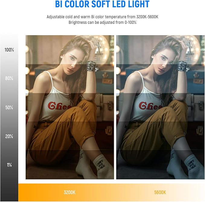 NEEWER 13" LED Video Light Panel Kit, 2 Pack Bi Color Dimmable - Image 2