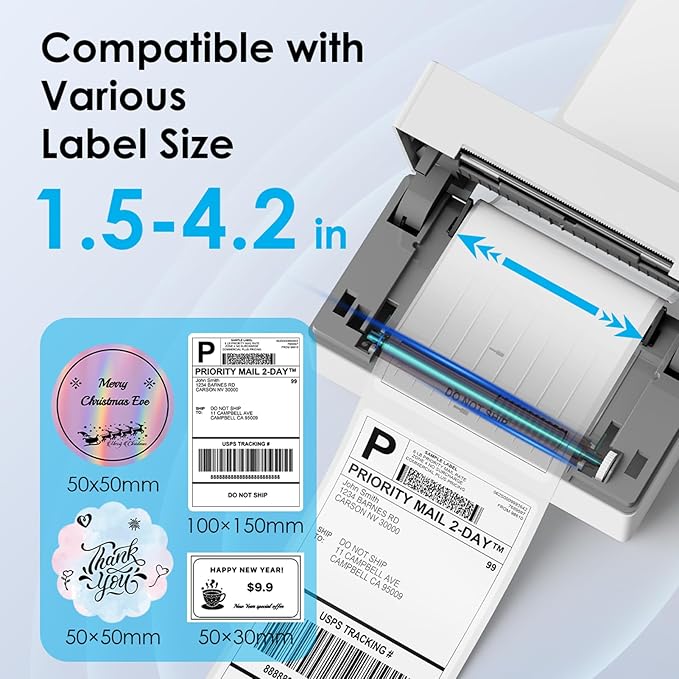 KNAON Bluetooth Thermal Shipping Label Printer, 4x6 Portable Thermal Address - Image 3