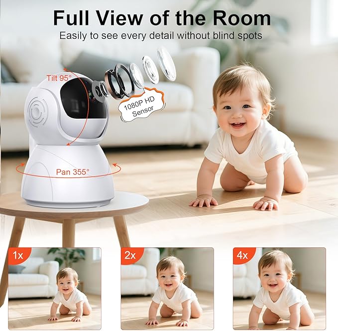 Baby Monitor with Camera and Audio, No WiFi Baby Monitor with 5" IPS LCD Screen - Image 4