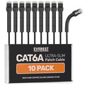 Everest Ultra Slim Cat6a Ethernet Patch Cables 10ft Black by EverestMediaSolutions