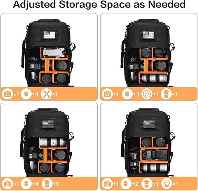MOSISO Camera Backpack, DSLR/SLR/Mirrorless Tactical Camera Bag Case - Image 3
