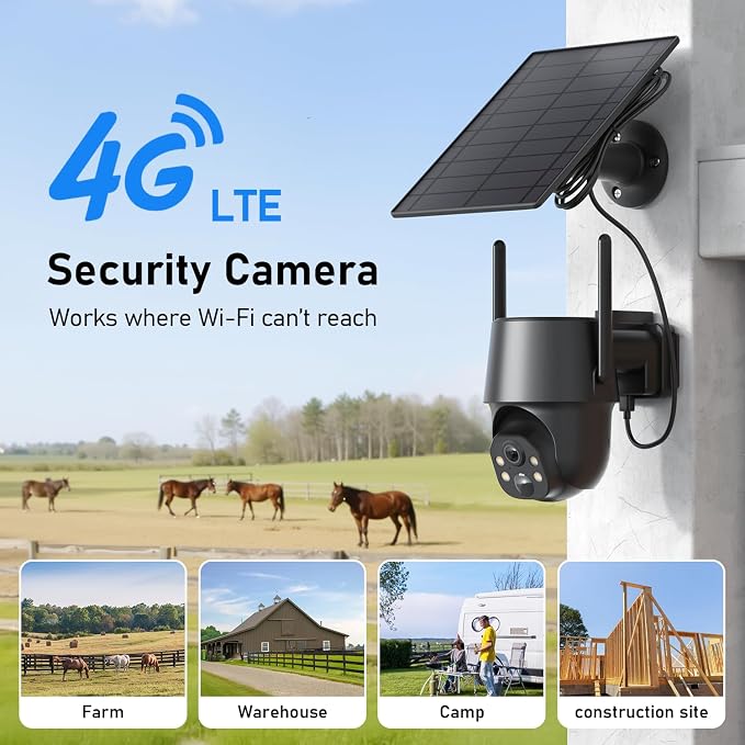SEHMUA No WiFi Security Camera, 4G LTE Cellular Security Cameras Outdoor - Image 2