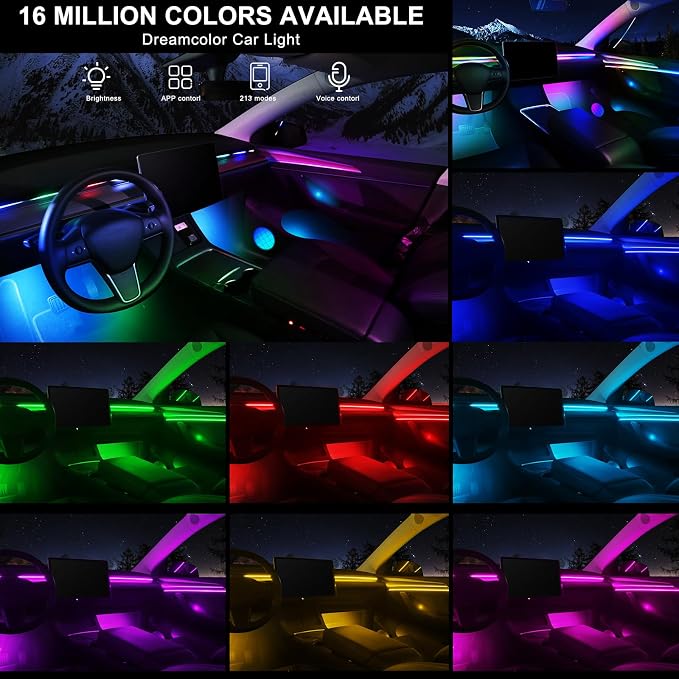 Dreamcolor Acrylic Interior Car LED Strip Light - Image 3