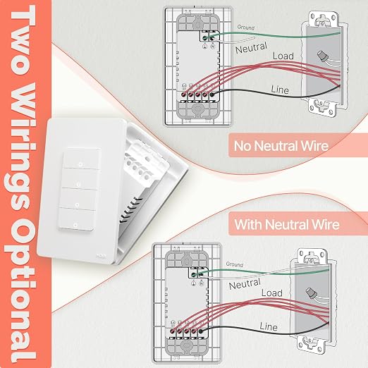 MOES Zigbee Smart Double Switches, 2nd Generation Light Switch 2 Gang, No - Image 4
