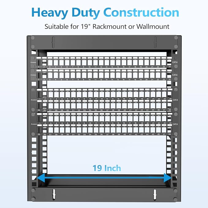 CableGeeker 2U 48 Port Keystone Patch Panel - Image 6