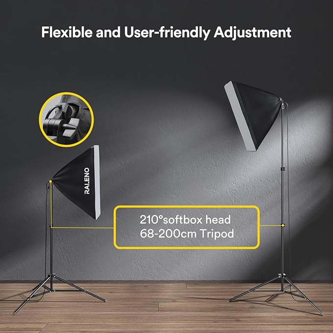 RALENO Softbox Lighting Kit, 20X28-Inch Softbox Photography Lighting - Image 4