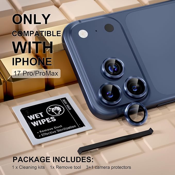 Misea Compatible for iPhone 17 Pro/iPhone 17 Pro Max Camera Lens Protector - Image 2