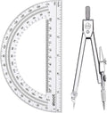 Drawing Compass and 6 Inch Protractor, Student Geometry Math Set by eBoot