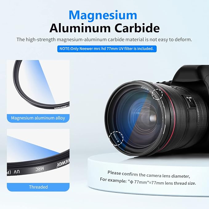 NEEWER 77 mm UV Protection Filter, High Definition/30 Layers of Multi-Layer - Image 6