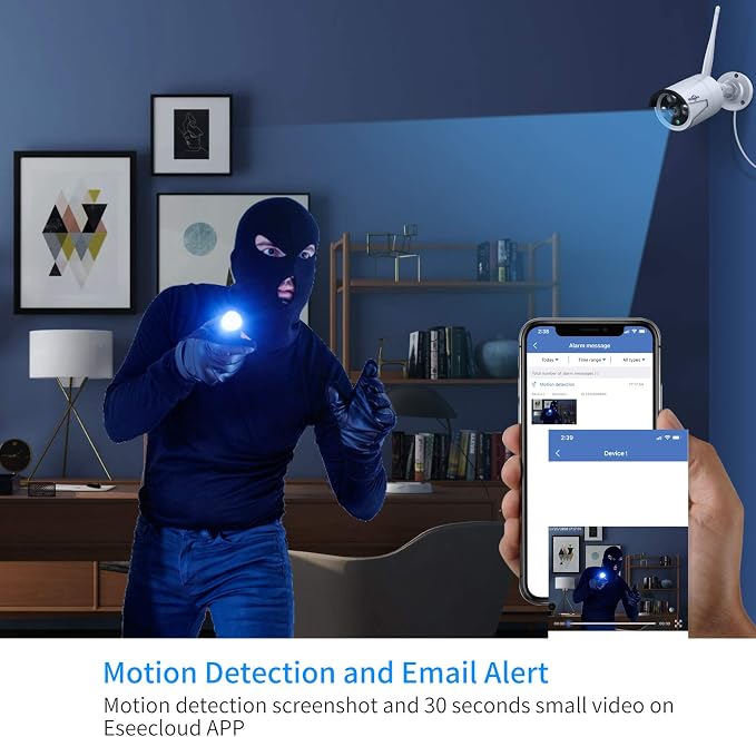 Hiseeu 2K Wireless Security Camera System, 10CH NVR Kit, Night Vision, - Image 8
