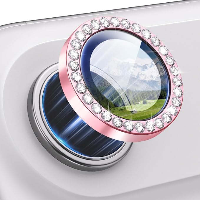 for iPhone 17 Air Camera Lens Protector Bling, Individual Diamond Metal Ring by Xfilm