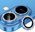 for iPhone 16/16 Plus Camera Lens Protector Bling Individual Metal Diamond Ring by Xfilm