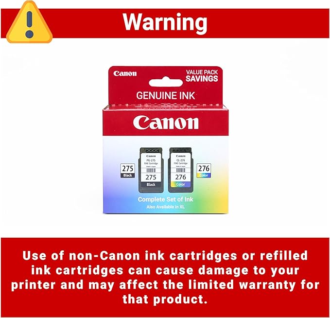 Canon PG-275 / CL-276 Genuine Ink Value Pack, Compatible - Image 4