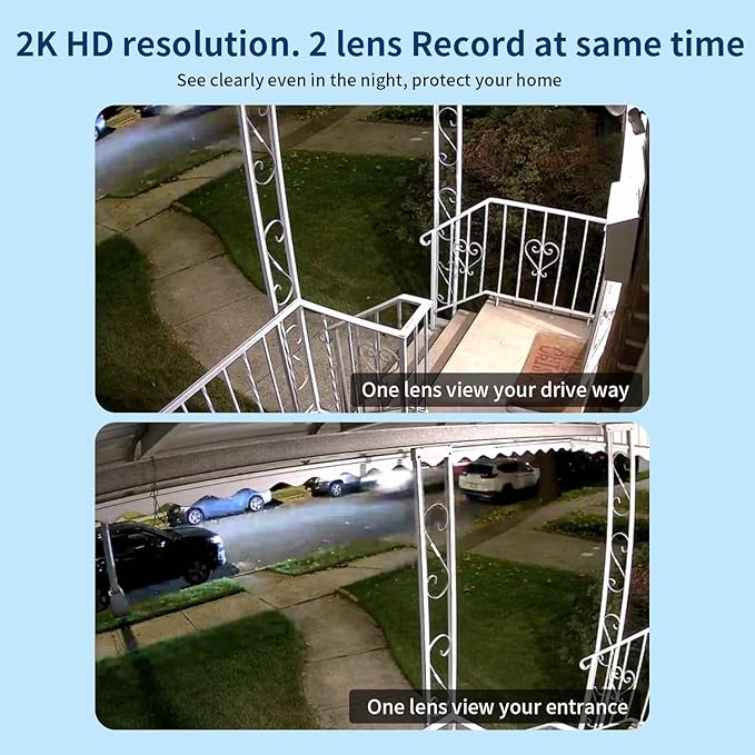 LETSCEE Dual Lens WiFi Security Camera Outdoor, 5G/2.4G PTZ Outdoor Auto - Image 4