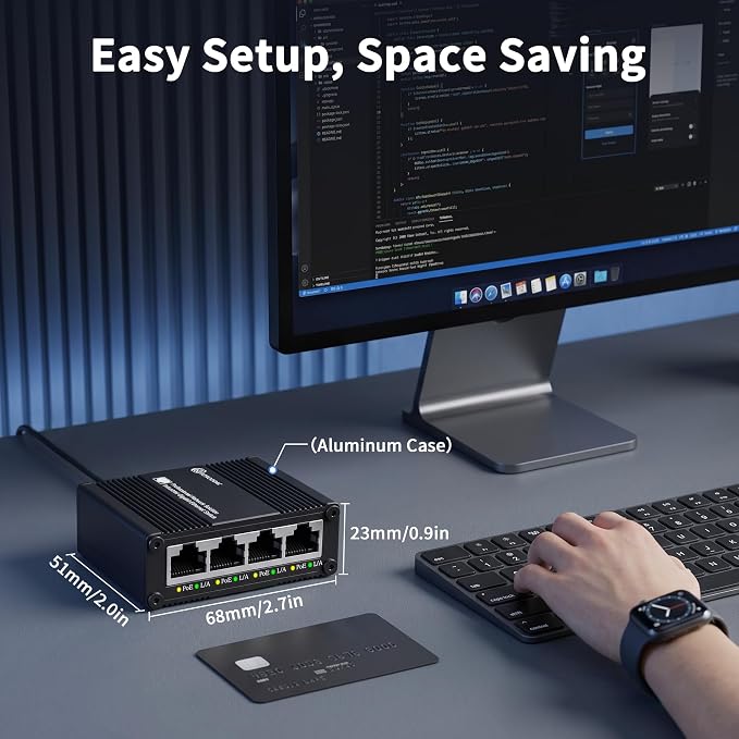 5 Ports Gigabit PoE Passthrough Mini Ethernet Switch 1 PoE++ Uplink in @90W 4 - Image 6